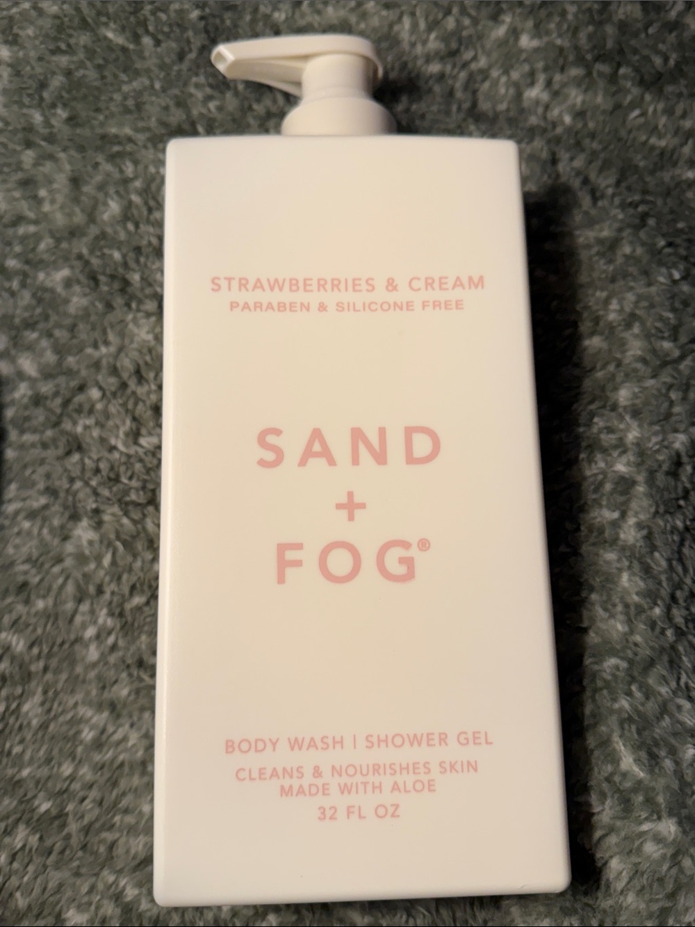 Sand + Fog Strawberries & Cream Body Wash —Shower Gel. Large Bottle with Pump!